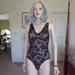 Zara Tops | New Zara Black Lace Sheer Body Suit Size S | Color: Black | Size: S