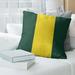 East Urban Home Oregon Pillow Polyester/Polyfill/Leather/Suede in Green/Yellow | 14 H x 14 W x 3 D in | Wayfair 79CD2FB39B234CE6BE81D74BC08DBFC6