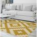 Yellow 108 x 0.08 in Area Rug - Ebern Designs Jamie-Leigh Geometric Gold Area Rug Polyester | 108 W x 0.08 D in | Wayfair