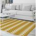 Yellow 108 x 0.08 in Area Rug - Ebern Designs Jamie-Leigh Geometric Gold Area Rug Polyester | 108 W x 0.08 D in | Wayfair