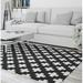 Black/White 60 x 0.08 in Area Rug - Ebern Designs Abdurrahman Geometric Charcoal/White Area Rug Polyester | 60 W x 0.08 D in | Wayfair