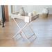 Bay Isle Home™ Jered Tray Top Cross Legs End Table Rattan/Wicker/Wood in White | 29.5 H x 18 W x 25.5 D in | Wayfair