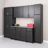 WFX Utility™ Waco 89" H x 112" W x 24" D 9 Piece Storage Cabinet Set Manufactured Wood in Black | 89 H x 112 W x 24 D in | Wayfair