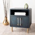 Safavieh Couture Alfie 2 Door Side Table Wood in Blue/Brown/White | 26 H x 22.0473 W x 18.1102 D in | Wayfair SFV3567A