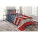 East Urban Home Red/Beige/Blue Microfiber Farmhouse/Country Coverlet/Bedspread Set Microfiber in Blue/Red/White | Twin Bedspread + 1 Sham | Wayfair