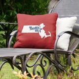 East Urban Home Massachusetts Indoor/Outdoor Throw Pillow Polyester/Polyfill blend in Red/White | 18 H x 18 W x 3 D in | Wayfair