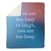 East Urban Home Background Make Time for Laughter Quote Fleece Blanket Microfiber/Fleece/Microfiber/Fleece in Red/Blue | 50 W in | Wayfair