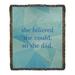 East Urban Home Faux Gemstone Women Empowerment Quote Cotton Woven Blanket Cotton in Gray/Green/Blue | 37 W in | Wayfair