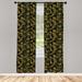 East Urban Home Ambesonne Dragonfly Window Curtains, Pattern Of Dragonflies & Green Olive Branches Mediterranean Nature Vibes | 95 H in | Wayfair