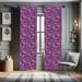 East Urban Home Ambesonne Emoji Window Curtains, Nineties Comic Book Style For Women w/ Cosmetics Stars Lips Hearts On Purple | 95 H in | Wayfair