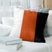 East Urban Home Oregon Corvallis Pillow Polyester/Polyfill/Leather/Suede in Orange/Black | 14 H x 14 W x 3 D in | Wayfair