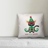 The Holiday Aisle® Jasmin Merry Elfin Christmas Throw Pillow Cover Polyester | 18 H x 18 W x 1.5 D in | Wayfair EAC5334B429C47ABA3D8E43BD24DE3AF