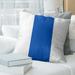 East Urban Home Kansas Pillow Polyester/Polyfill/Leather/Suede in Blue/White | 16 H x 16 W x 3 D in | Wayfair 52AC4B9C47574DEE9A26A8E2E6E0439B