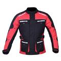 NORMAN Men's Motorcycle Motorbike Jacket Waterproof Textile CE Armoured Reflectors Black/Red (5XL)