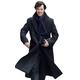 Men Benedict Cumberbatch Sherlock Holmes Black Coat-Black Trench Coat-Sherlock Coat-Men Trench Coat-Sherlock Holmes Coat - Black Trench Coat Men-Coat for Men