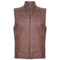 Mens Black Brown Reversible Leather Puffer Body Warmer Padded Waistcoat Gilet 5XL