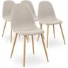 Lot de 4 chaises scandinaves Gao Tissu Beige