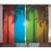 Latitude Run® Arlie Palm Tree Graphic Print & Text Semi-Sheer Rod Pocket Curtain Panels Polyester in Brown | 63 H in | Wayfair