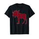 Red Plaid Buffalo Moose Christmas Matching Family Pajama T-Shirt