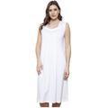Ladies Sleeveless Nightdress, White Cotton Jersey from Cottonreal - XS - XXL (WAVA) (M UK 12/14)
