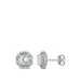 Belk & Co 1.5 Ct. T.w. Aquamarine And 1/5 Ct. T.w. Diamond Halo Stud Earrings In 10K White Gold