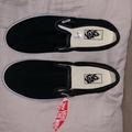 Vans Shoes | Black Slip On Vans | Color: Black/White | Size: 10