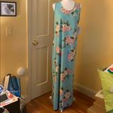 Lularoe Dresses | Bnwt Lularoe Floral Dani Maxi Dress | Color: Green/Pink | Size: 2x