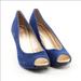 Lilly Pulitzer Shoes | Blue Suede Wedges In Perfect Condition | Color: Blue | Size: 8.5