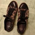 Michael Kors Shoes | Authentic Women's Mk Monogram Shoes Size 8m | Color: Black/Cream | Size: 8.5