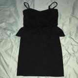 American Eagle Outfitters Dresses | Black Peplum Dress With Removable Straps | Color: Black | Size: S