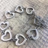 American Eagle Outfitters Jewelry | American Eagle Silver Heart Link Bracelet | Color: Silver | Size: Os
