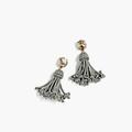 J. Crew Jewelry | Beaded Tassel Earrings | Color: Gray | Size: Os