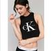 Urban Outfitters Tops | Calvin Klein Black Muscle Crop Tank | Color: Black/White | Size: M