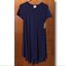 Lularoe Dresses | Blue Lularoe Carly High Low T-Shirt Dress Nwt | Color: Blue | Size: Xxs