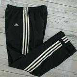 Adidas Bottoms | Adidas Boys Black W/ White Stripes Track Pants Lg | Color: Black/White | Size: Lb