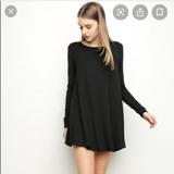 Brandy Melville Dresses | Brandy Melville Black Long Sleeve T-Shirt Dress | Color: Black | Size: S