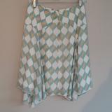 Anthropologie Skirts | Anthropologie Girls From Savoy Silk Skirt Size 8 | Color: Cream/Green | Size: 8