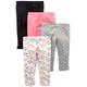 Simple Joys by Carter's Baby-Mädchen 4-Pack Pant Hose, Grau Herzen/Rosa/Schwarz/Weiß Floral, 6-9 Monate (4er Pack)