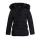 SS7 Womens Puffer Jacket Padded Parka Faux Fur Coat Plus Black