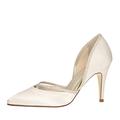 Rainbow Club Brautschuhe Georgia - High Heels - Ivory Glitzer Satin - Gr 36.5 EU 3.5 UK