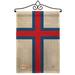 Breeze Decor Faroe Islands Burlap 2-Sided Burlap 19 x 13 in. Garden Flag in Brown/Red | 18.5 H x 13 W x 1 D in | Wayfair