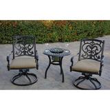 Canora Grey Naralie 3-Piece Patio Bistro Set w/ Cushions & 24" Round Ice Bucket End Table Metal in Brown | 25 W x 24 D in | Wayfair