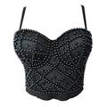 BSLINGERIE Madonna Style Metallic Studs Bustier Bra Corset Top - black - Medium