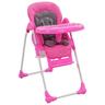 vidaXL Seggiolone Pappa per Bambini Rosa e Grigio