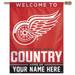 WinCraft Detroit Red Wings Personalized 27'' x 37'' Single-Sided Vertical Banner