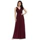 Ever-Pretty Women's Double V Neck Floor Length A Line Empire Waist Long Evening Dresses Burguandy 8UK Burgundy