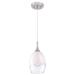 Westinghouse 63628 - 1 Light Brushed Nickel Finish with Clear and White Glass Mini Pendant Light Fixture (1LT Pend Brushed Nickel w/Clr and White Gls)
