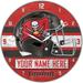 WinCraft Tampa Bay Buccaneers Personalized 14'' Round Wall Clock