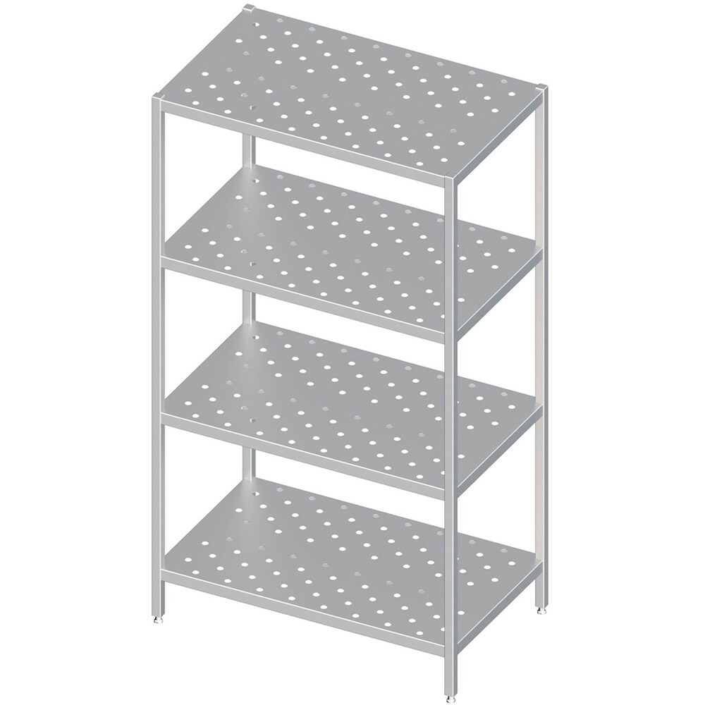 Stalgast Edelstahl Regal mit gelochten Böden, 800x400x1800 mm, verschweißt Image