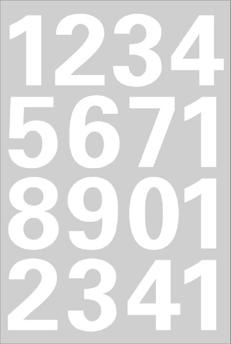 HERMA Zahlen 25mm 0-9 selbstklebend wetterfest Folie weiß VE=1 Blatt Image